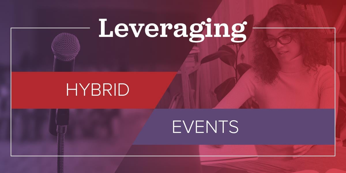 Photo of live stage and virtual event attendee - leveraging virtual events.