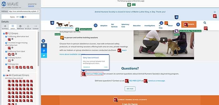 The WAVE Accessibility Testing Tool from WebAIM