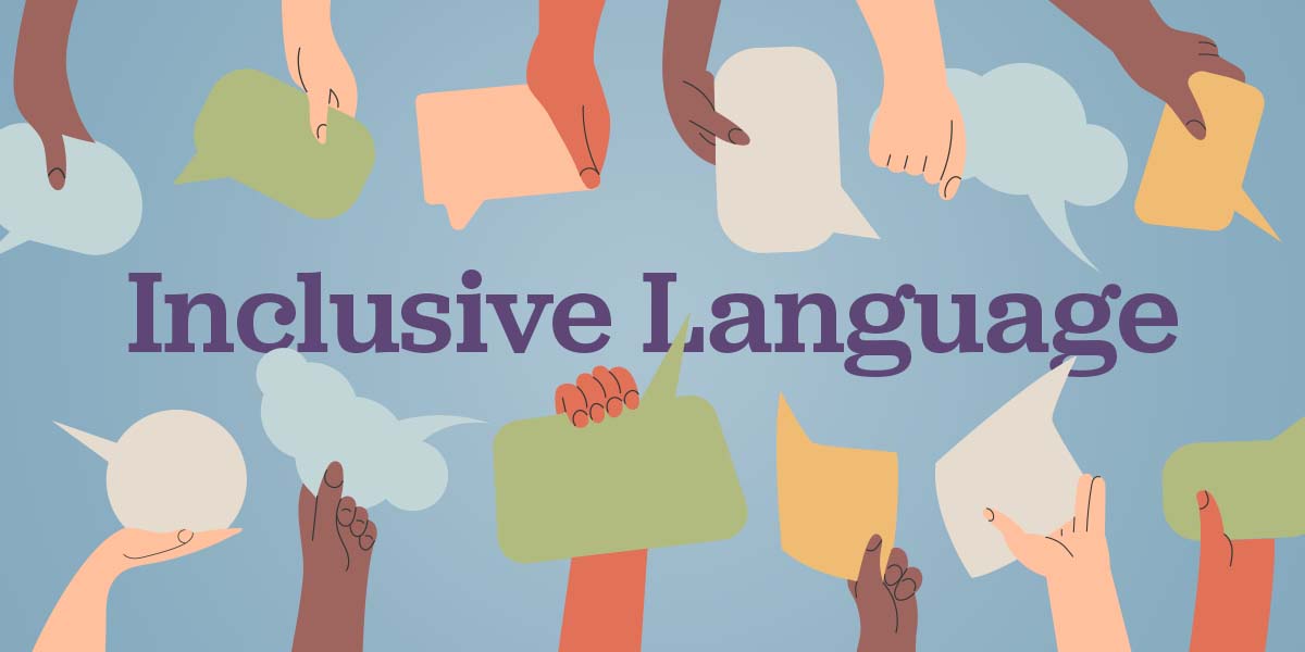 Illustration of many different types of human hands holding various word bubbles.