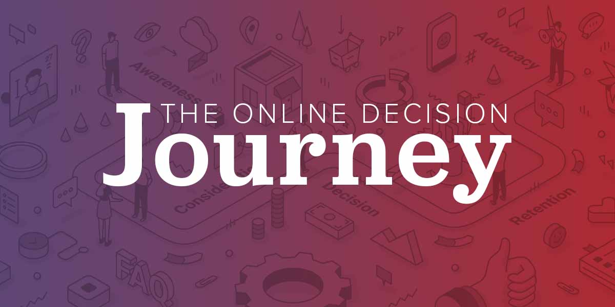 A graphic illustration showing an online journey from awareness to advocacy.