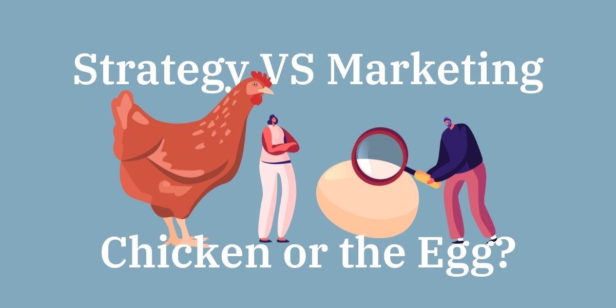 An illustration of people examining a large chicken and huge egg.