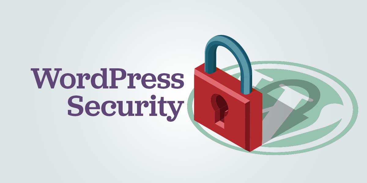 Illustration of a lock over the WordPress logo.