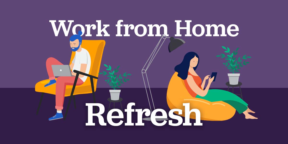 Illustration of two people working from home.